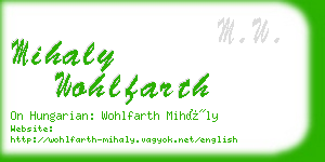 mihaly wohlfarth business card